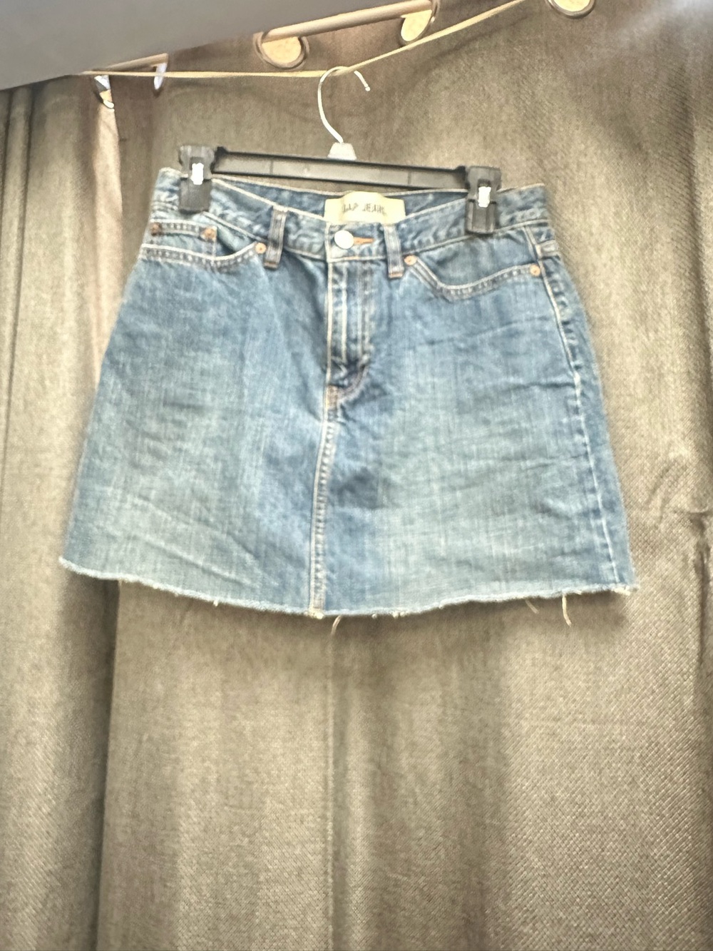 GAP Washed Blue Denim A-Line Mini Skirt